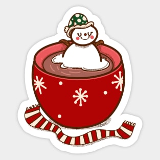 Hot Cocoa Snowman Sticker